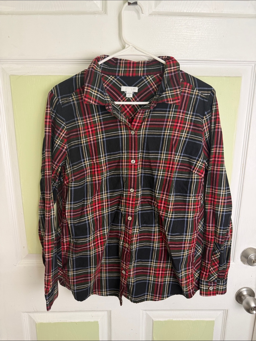 J. Jill Red and Black Plaid Button-Down Shirt